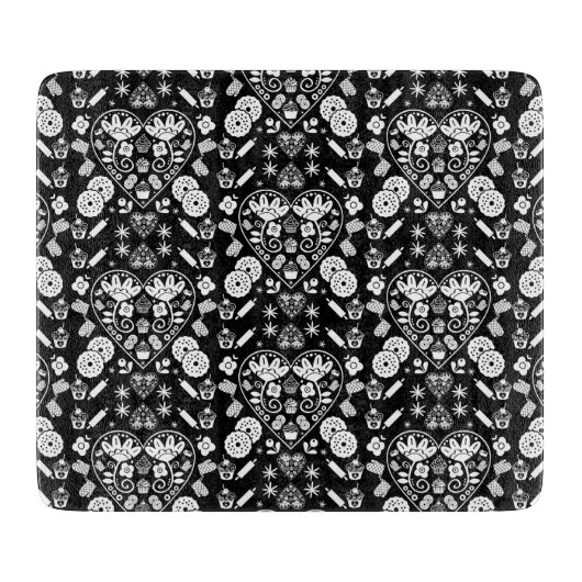 Planche À Découper Cupcake Baking Folk Art (Devant)