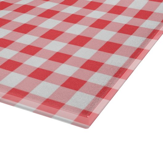 Planche À Découper Cupcake mignonne sur En vichy rouge et blanc (Coin)