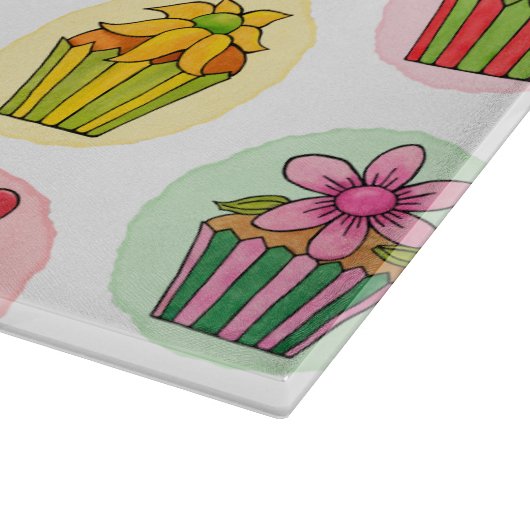 Planche À Découper Cupcakes Quirky Glass Cutting Board 15" x 11" (Coin)