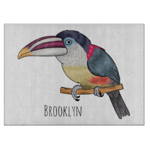 Planche À Découper Curl crested aracari bird cartoon