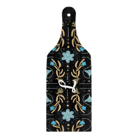 Planche À Découper Custom Blue Floral Folk Art charcuterie (Devant)