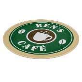 Planche À Découper Custom coffee shop business name logo round glass (Coin)