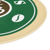 Planche À Découper Custom coffee shop business name logo round glass (Coin)