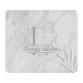 Planche À Découper Custom Letter White and Gray Marble Cutting Board (Devant)
