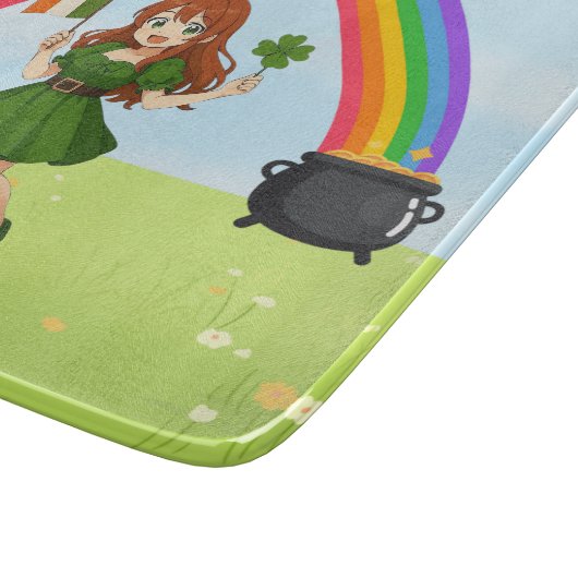 Planche À Découper Cute anime redhead Saint Patrick's Day (Coin)