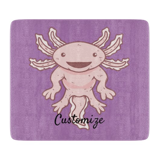 Planche À Découper Cute Axolotl rose Thunder_Cove (Devant)