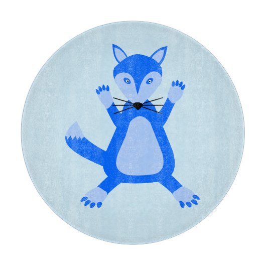 Planche À Découper Cute Blue Baby Boy Fox (Devant)