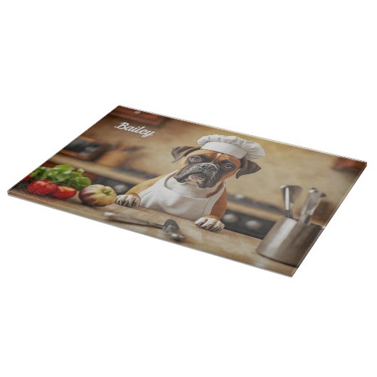 Planche À Découper Cute Boxer Personalized Glass (Coin)