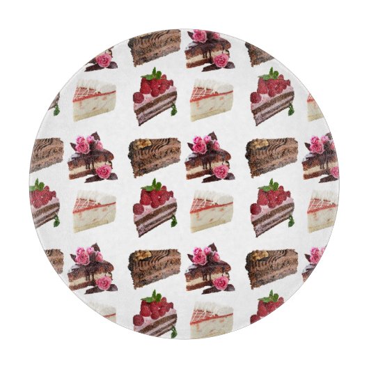Planche À Découper Cute Cakes Lovers Desserts Pattern Quirky (Devant)