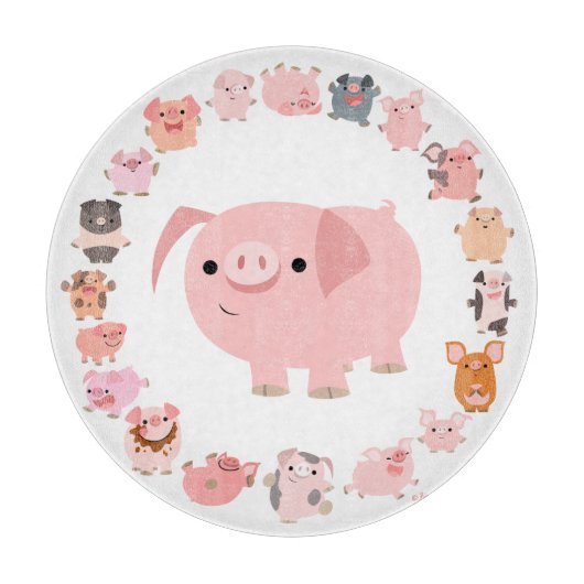 Planche À Découper Cute Cartoon Pig Mandala Coupe Board (Devant)