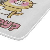 Planche À Découper Cute Cat Caricature Chef Pink Funny Kids Party (Coin)