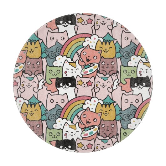 Planche À Découper Cute Cats Cutting Board (Devant)