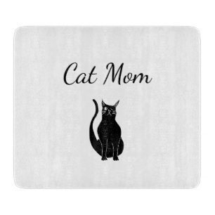 Planche À Découper Cute Chat Maman Noir Blanc Winking Kitty Cartoon