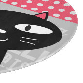 Planche À Découper Cute Chat Noir Pois Rose Ajouter Votre Nom (Coin)