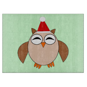 Planche À Découper Cute Christmas Owl Custom Cutting Board