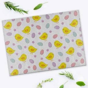 Planche À Découper Cute Easter pattern Chickens Eggs Custom color