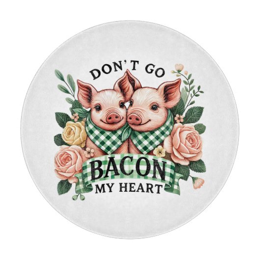 Planche À Découper Cute farm pigs heart word art  (Devant)