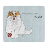 Planche À Découper Cute Fluffy Persian Cat Funny Meow Blue (Devant)