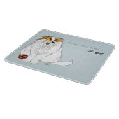 Planche À Découper Cute Fluffy Persian Cat Funny Meow Blue (Coin)