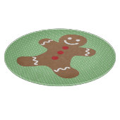 Planche À Découper Cute Gingerbread Man and Green Polka Dots (Coin)