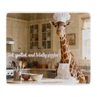 Planche À Découper Cute Giraffe Table de coupe personnalisée en verre