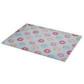 Planche À Découper Cute Glazed Doughnut Pattern Light Blue (Coin)