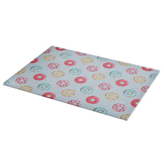 Planche À Découper Cute Glazed Doughnut Pattern Light Blue (Coin)