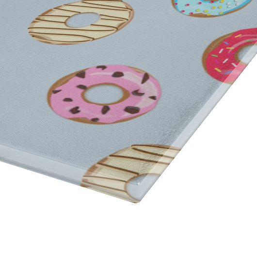 Planche À Découper Cute Glazed Doughnut Pattern Light Blue (Coin)