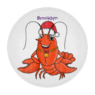 Planche À Découper Cute joyeux homard portant le dessin du casquette 
