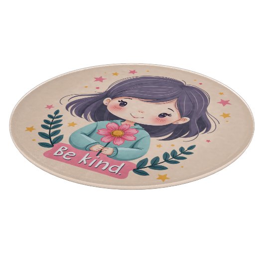 Planche À Découper Cute Kawaii "Be Kind" Illustration (Coin)