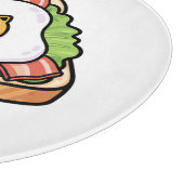 Planche À Découper Cute Kawaii Cat Fried Egg on Toast Illustration (Coin)