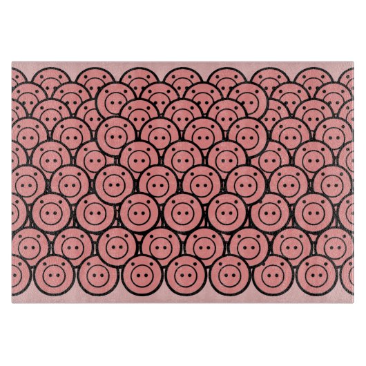 Planche À Découper Cute Kawaii Pink Piglets & Piglets Motif Vector Ar (Devant)