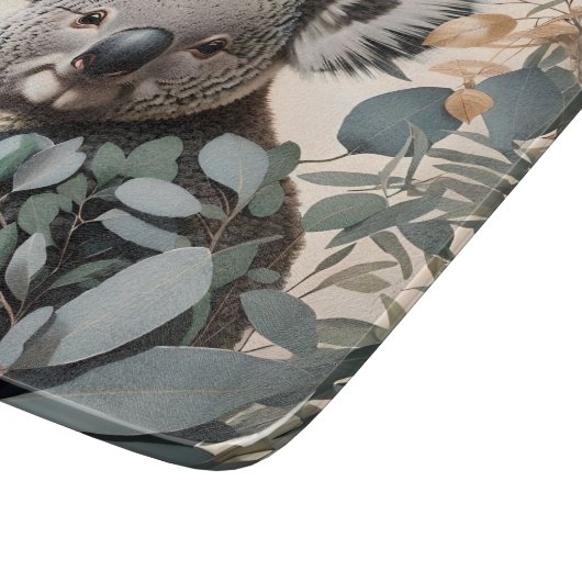 Planche À Découper Cute Koala Eucalyptus Feuilles (Coin)