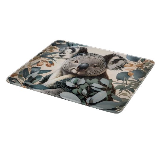 Planche À Découper Cute Koala Eucalyptus Feuilles (Coin)