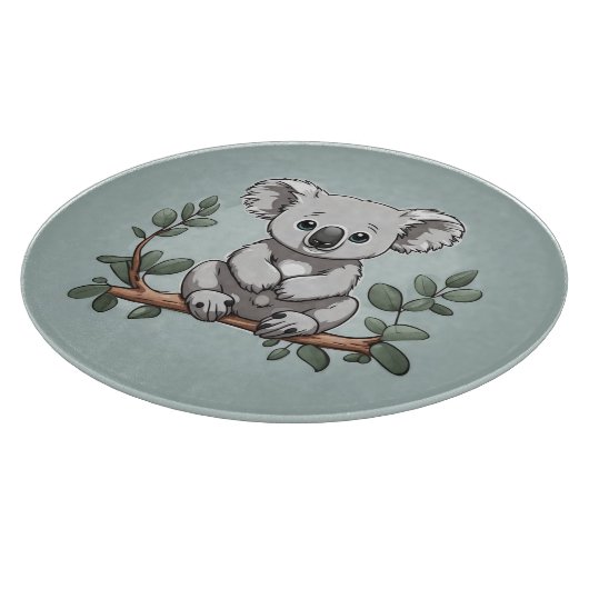 Planche À Découper Cute koala ours sur turquoise (Coin)