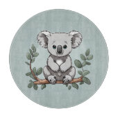 Planche À Découper Cute koala ours sur turquoise (Devant)