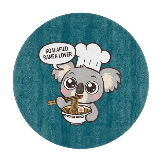 Planche À Découper Cute Koala profitant de Ramen (Devant)