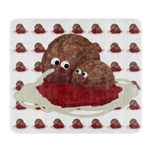 Planche À Découper Cute Meatball Manger Spaghetti (Devant)