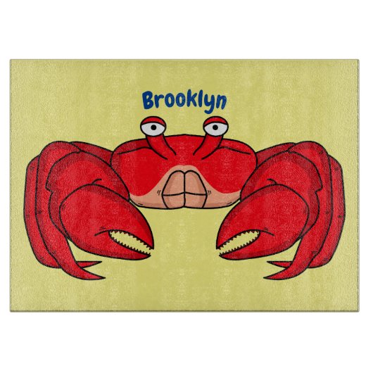 Planche À Découper Cute red crab cartoon (Devant)