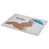 Planche À Découper Cute red squirrel with umbrella cartoon (Coin)