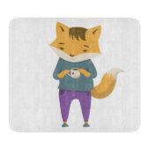 Planche À Découper Cute renard avec tasse de thé (Devant)