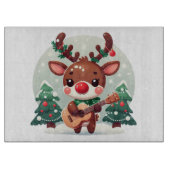 Planche À Découper Cute renne Whimsical avec guitare (Devant)