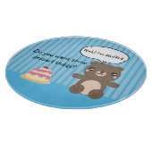 Planche À Découper Cute Teddy Bear Kids Funny Joke Bleu rayé (Coin)