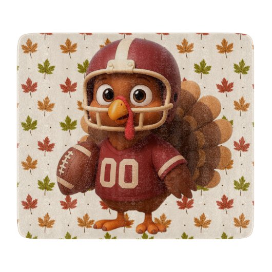 Planche À Découper Cute Thanksgiving day football turkey (Devant)