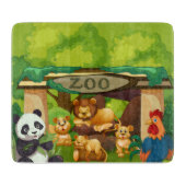 Planche À Découper Cute Zoo Animals Kitchen Cutting Board Design (Devant)