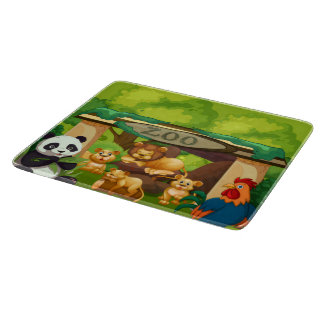 Planche À Découper Cute Zoo Animals Kitchen Cutting Board Design