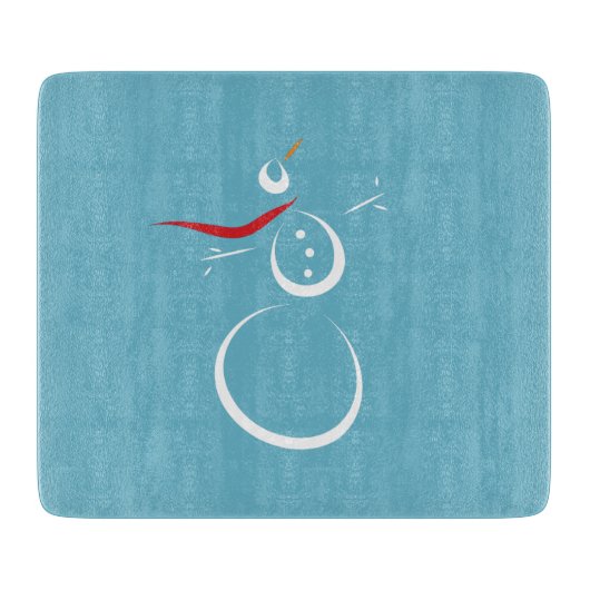 Planche À Découper Cyan d'hiver Cute Snowman (Devant)