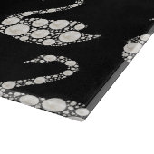 Planche À Découper Cygne de perle blanche élégant sur fond noir (Coin)