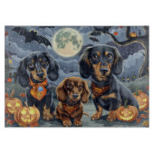 Planche À Découper Dachshund Halloween Éffrayant (Devant)