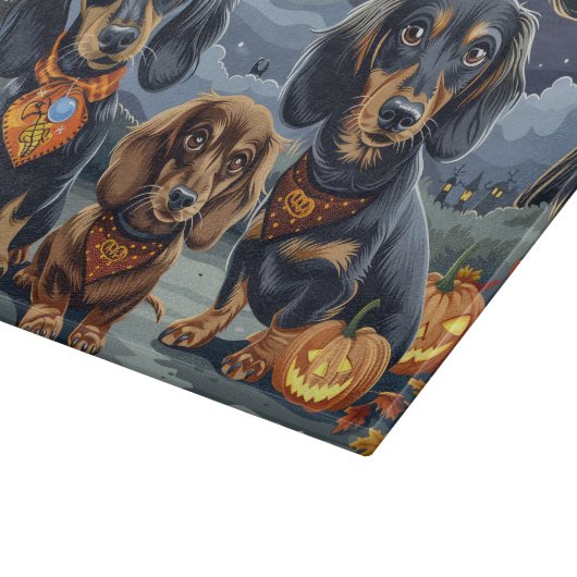Planche À Découper Dachshund Halloween Éffrayant (Coin)